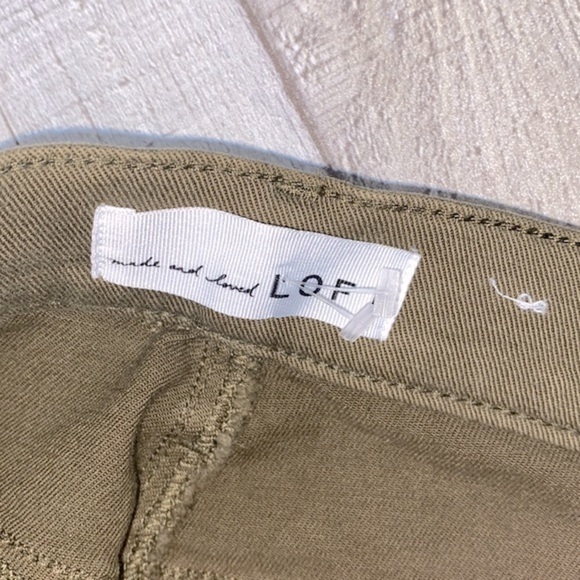 Loft high rise skinny ankle olive green jeans size 0/25 - Picture 5 of 10
